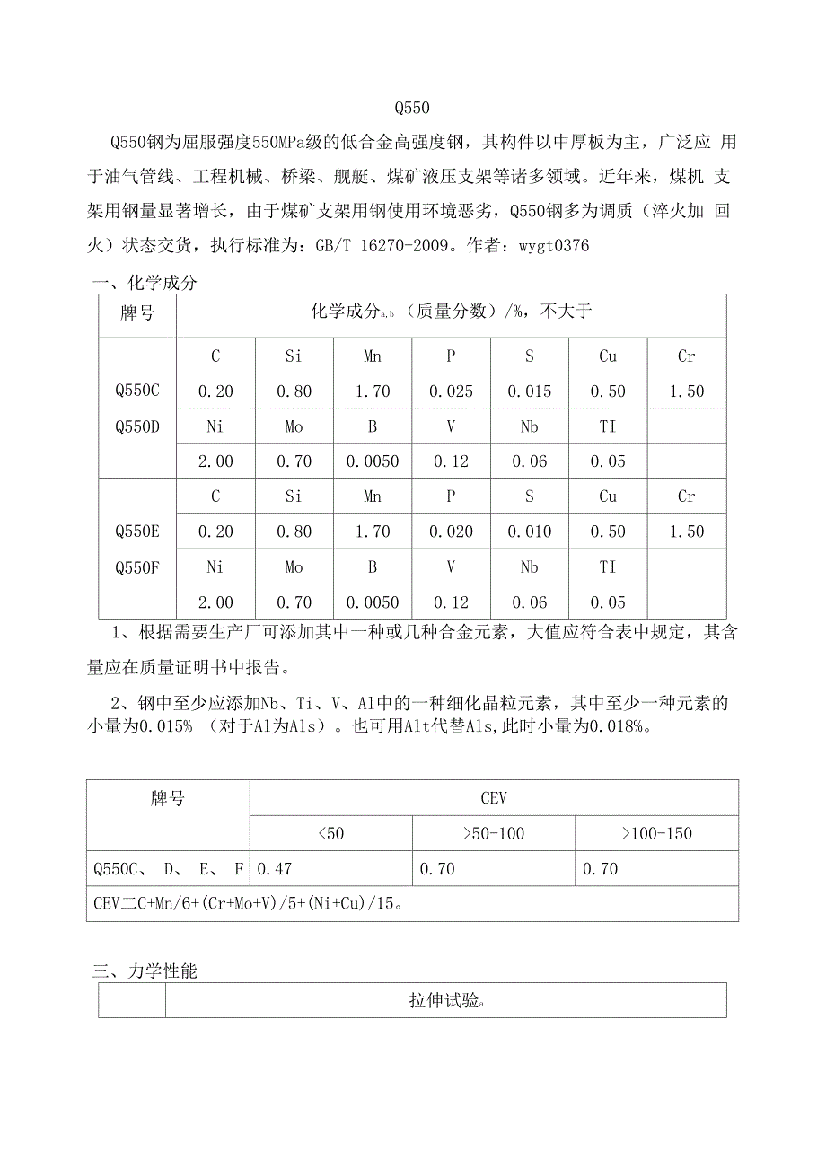 Q550D工程机械用高强度钢_第1页