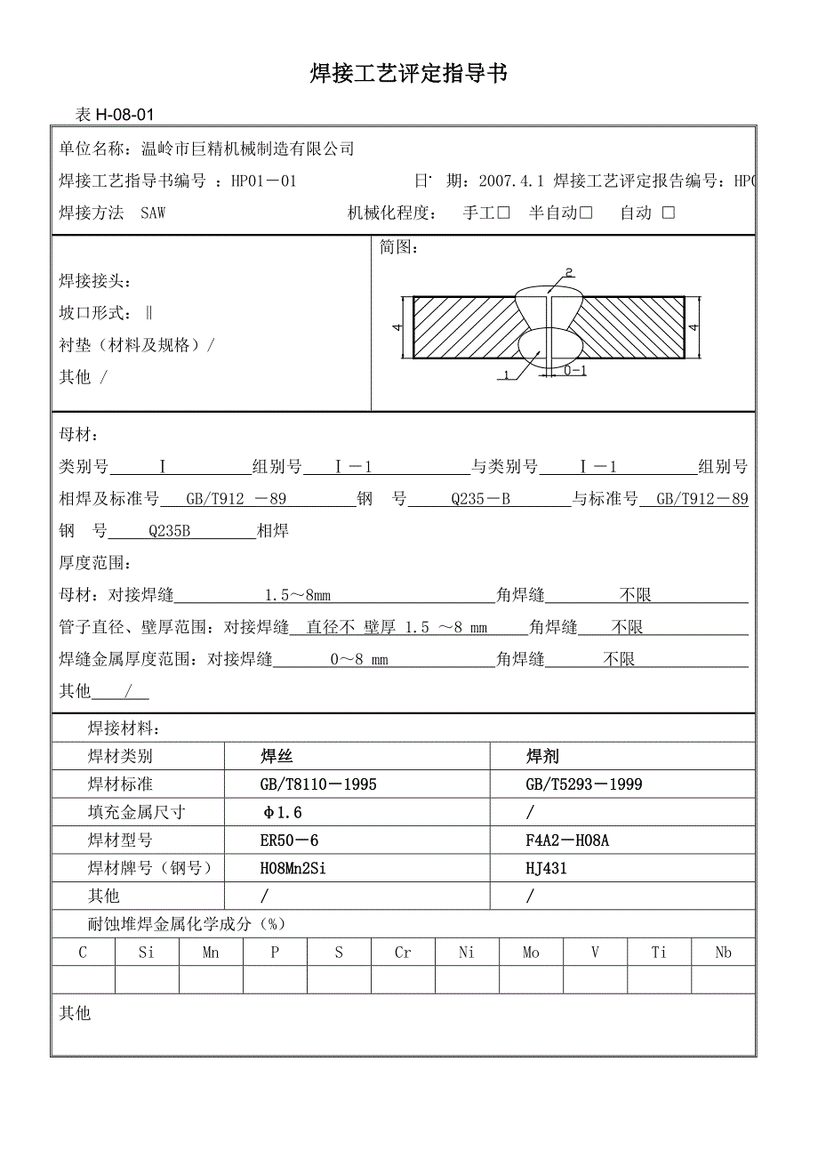 焊接工艺评定指导书.doc_第1页