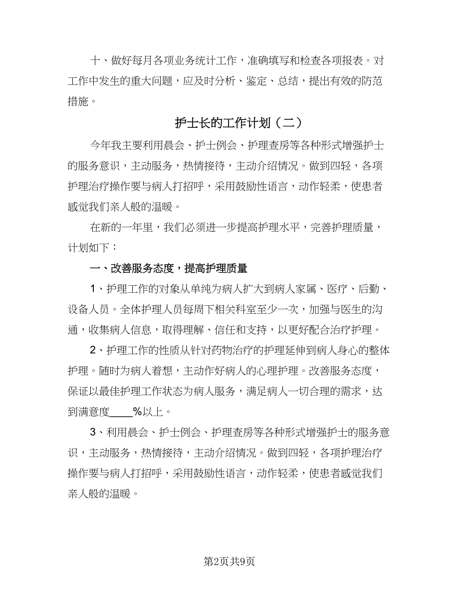 护士长的工作计划（四篇）.doc_第2页