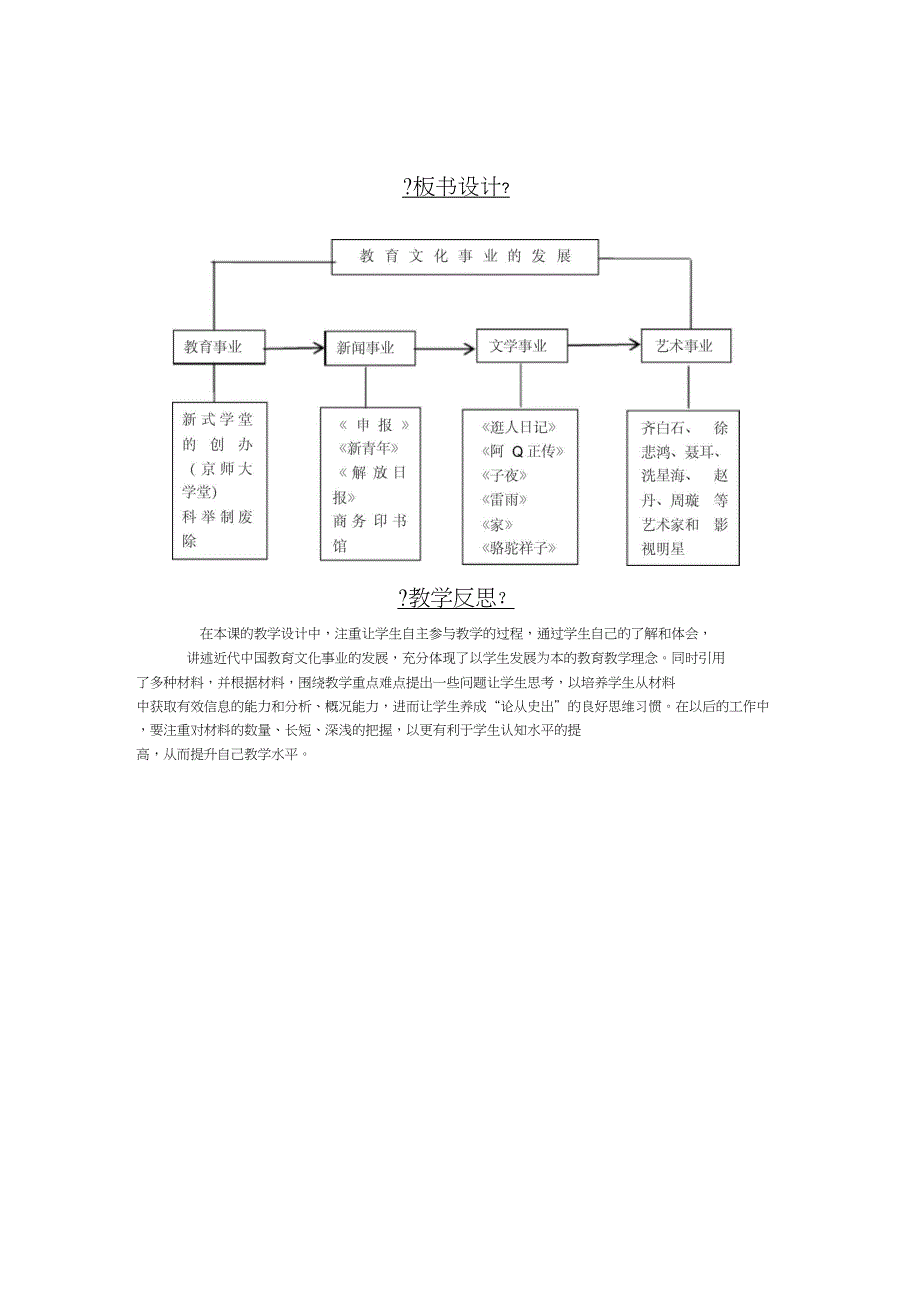 (部编)人教版初中八年级历史上册《第26课教育文化事业的发展》赛课获奖教案_0_第4页