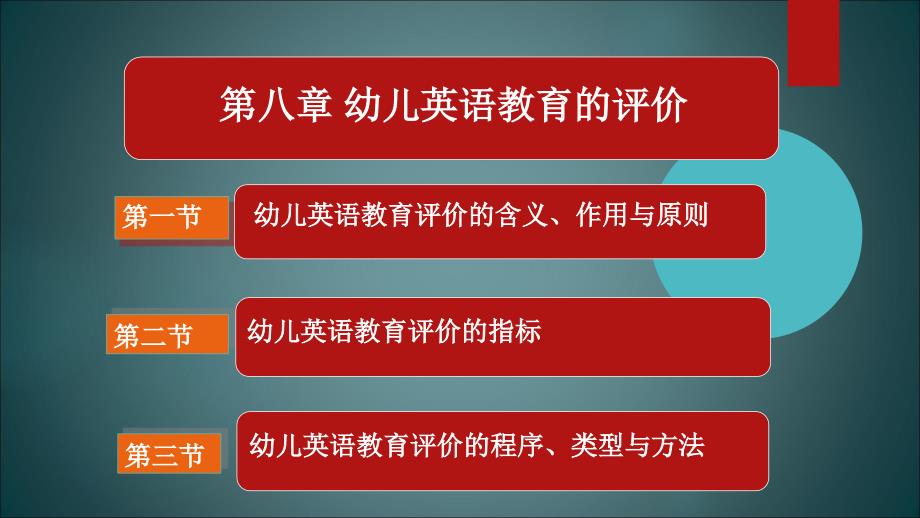 最新幼儿英语教育与活动指导第八章幼儿英语教育的评价._第1页