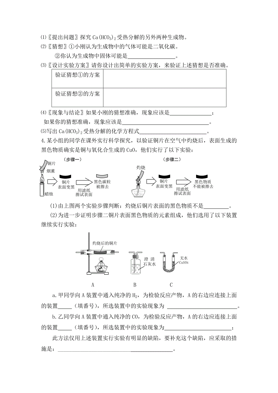 九年级化学专项练习实验与探究题_第2页