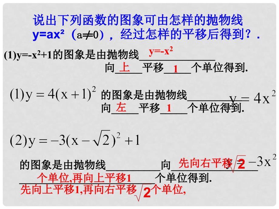 江苏省太仓市第二中学九年级数学下册《27.2 二次函数图象和性质》课件2 华东师大版_第4页