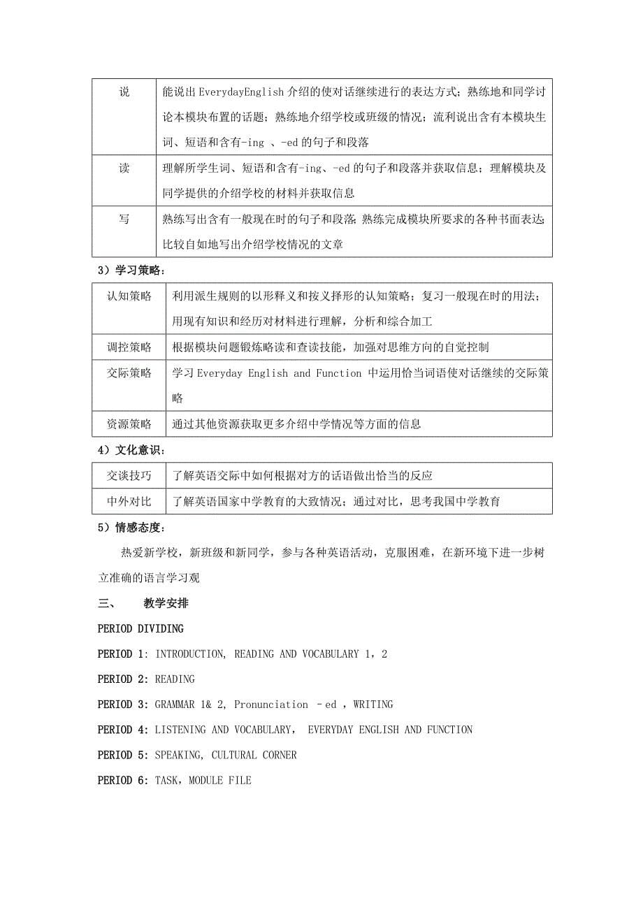 高中英语Module1说课教案外研版必修_第5页