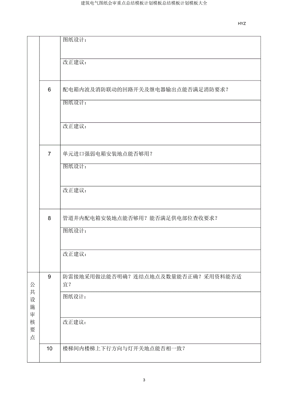 建筑电气图纸会审要点模板计划模板总结模板计划模板大全.doc_第3页