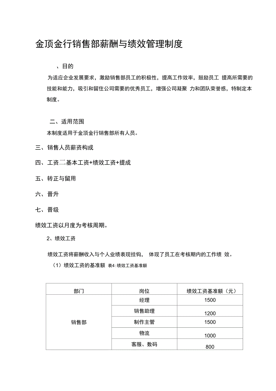 销售部薪酬与绩效管理制度_第1页