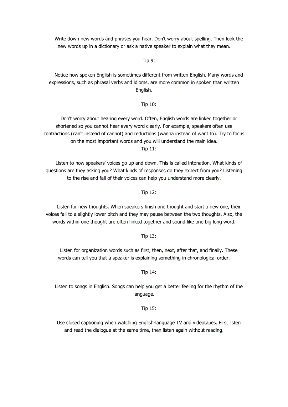 英语听力技巧学习方法十五点_第2页