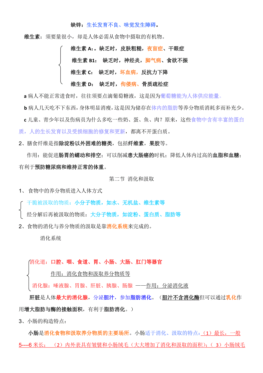 人教版七年级下册生物全册知识点总结_第4页