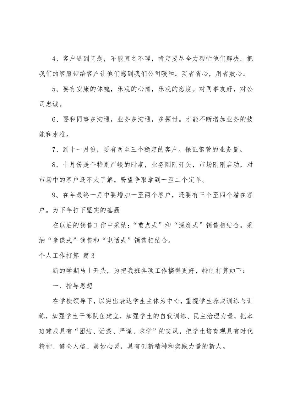 个人工作计划集锦十篇.docx_第5页