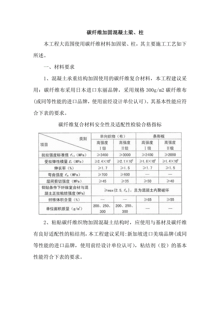 碳纤维粘贴加固施工方案.doc_第1页