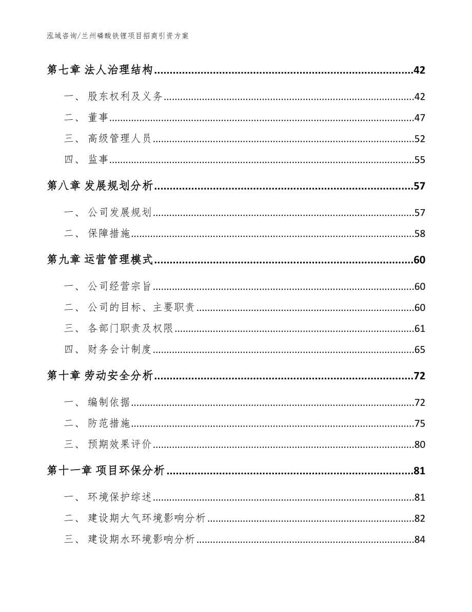 兰州磷酸铁锂项目招商引资方案_第5页