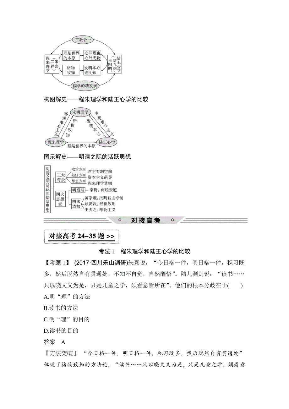 精修版高考历史人教版：第十二单元 第31讲　宋明理学和明清之际的儒家思想 含解析_第3页