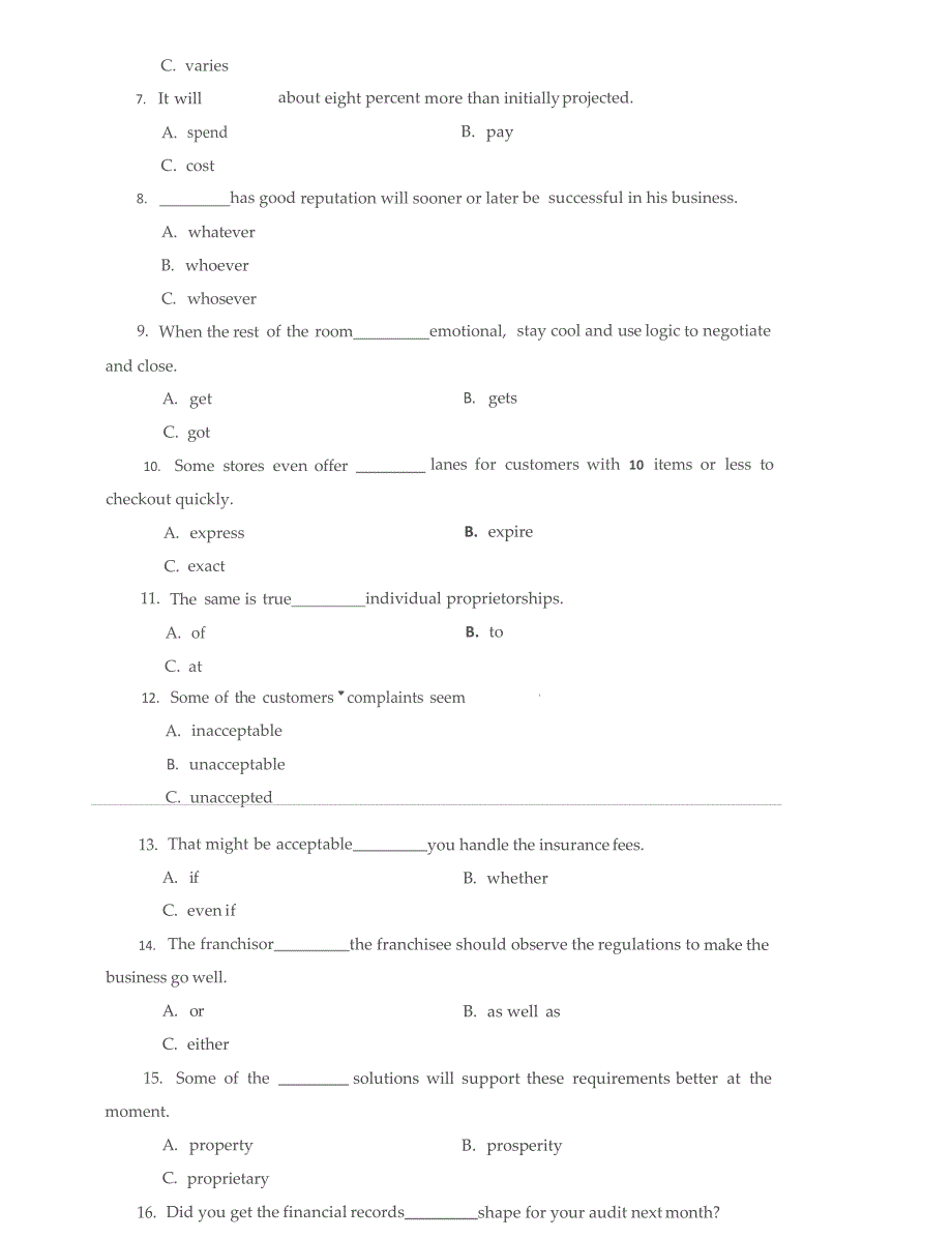 国家开放大学电大本科《商务英语4》期末试题及答案（试卷号：1391）_第2页