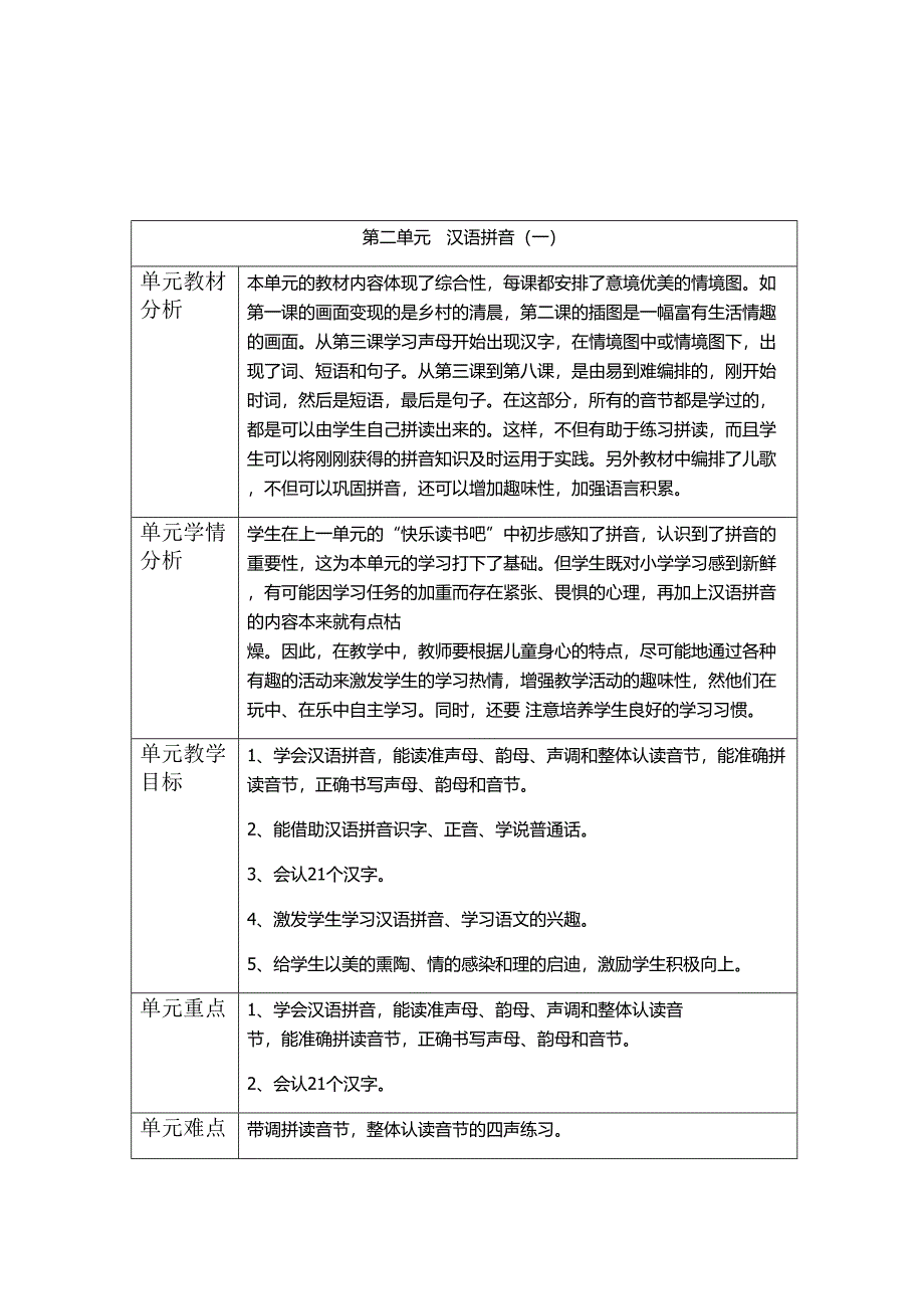 部编版一年级上册语文单元计划.doc_第3页