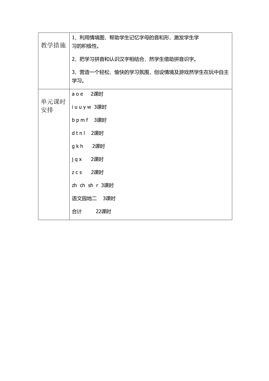 部编版一年级上册语文单元计划.doc_第4页