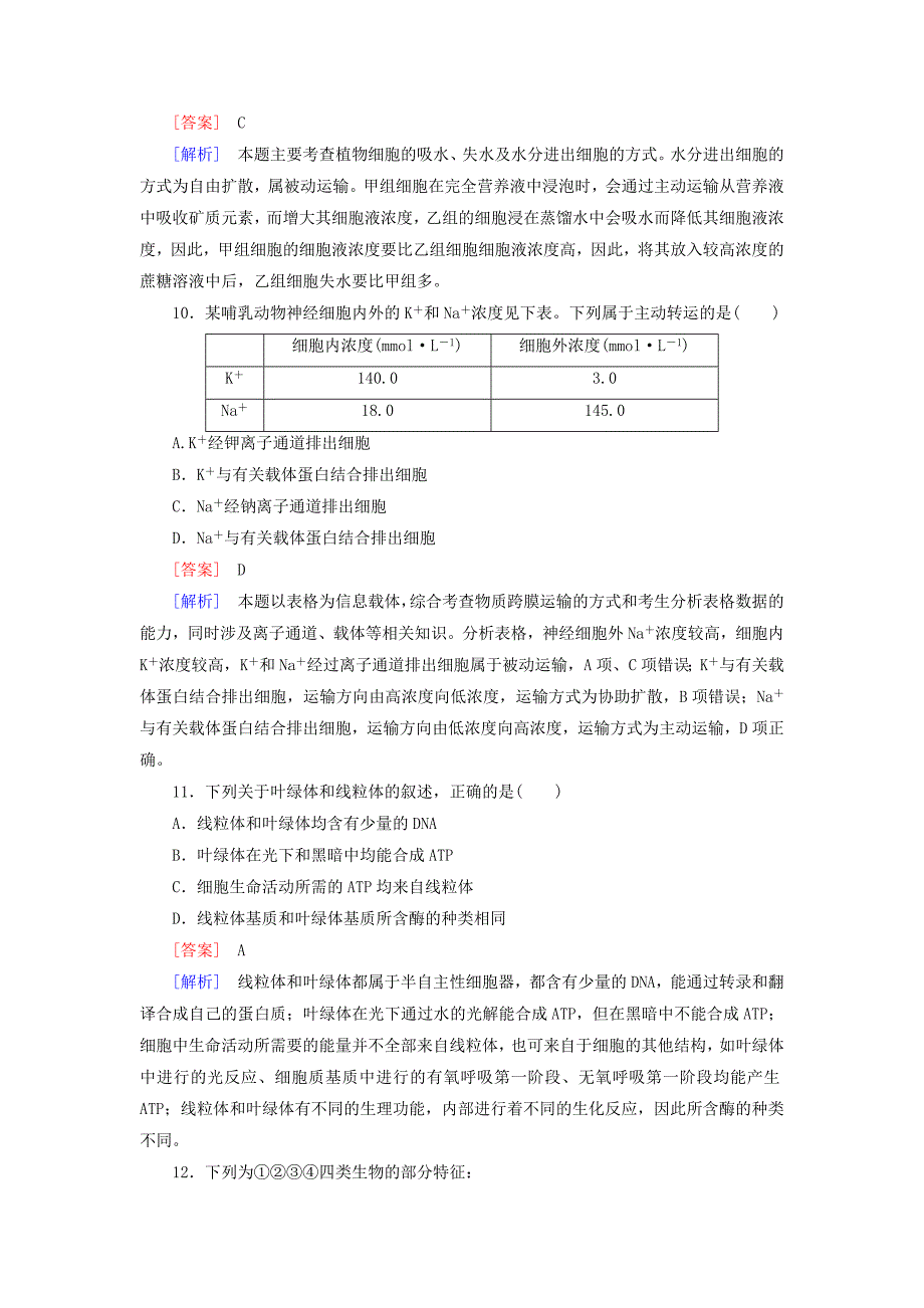 高三生物二轮复习 专题1 第2讲 细胞的结构和功能_第4页