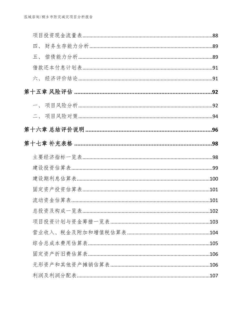 桐乡市防灾减灾项目分析报告（模板参考）_第5页