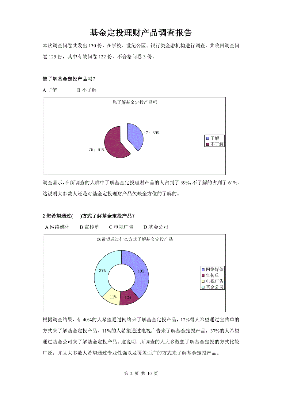 基金定投理财产品调查问卷报告.doc_第2页