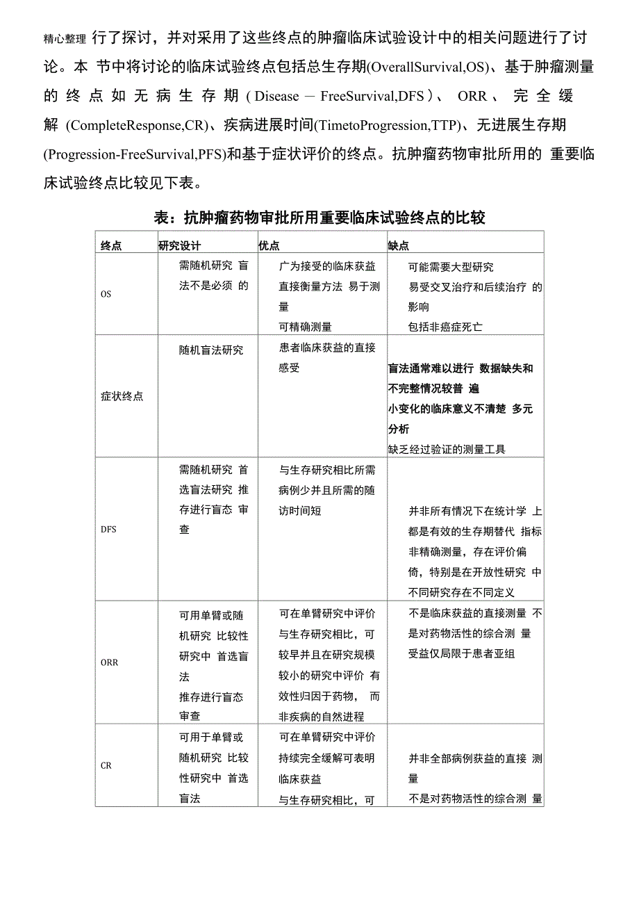 抗肿瘤药物临床试验终点技能技术总结指导原则_第2页