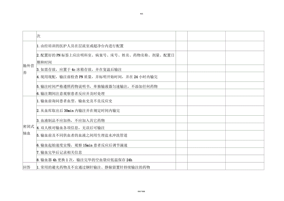 静脉治疗检查表_第4页