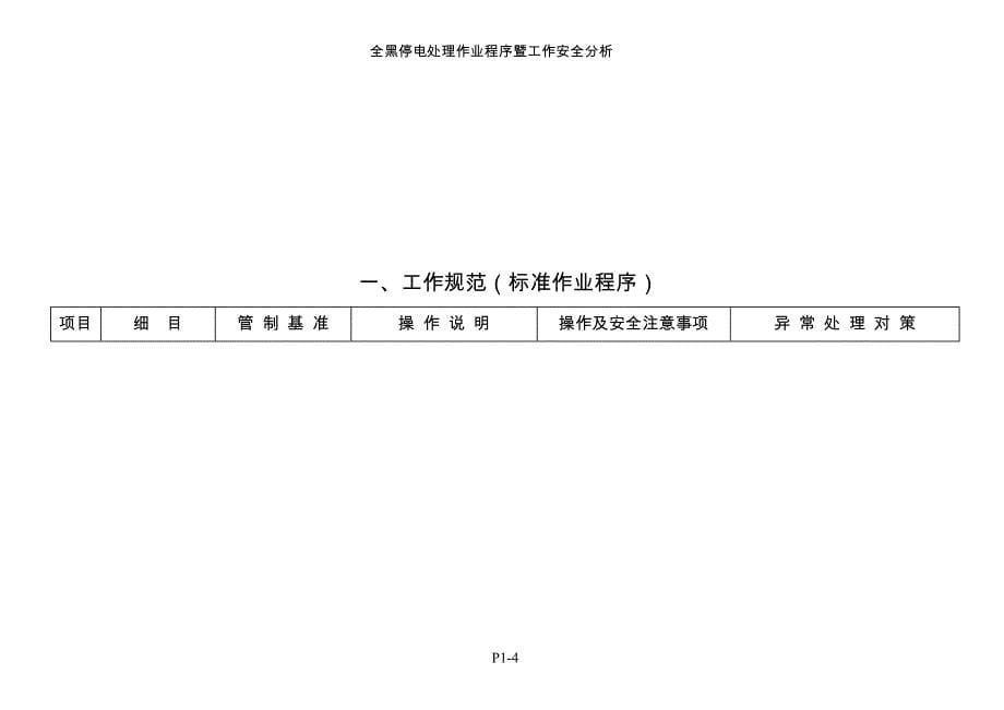 全黑停电处理标准作业程序暨工作安全分析_第5页