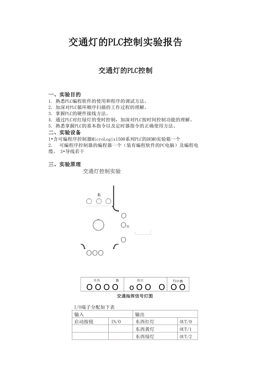 交通灯的PLC控制实验报告_第1页