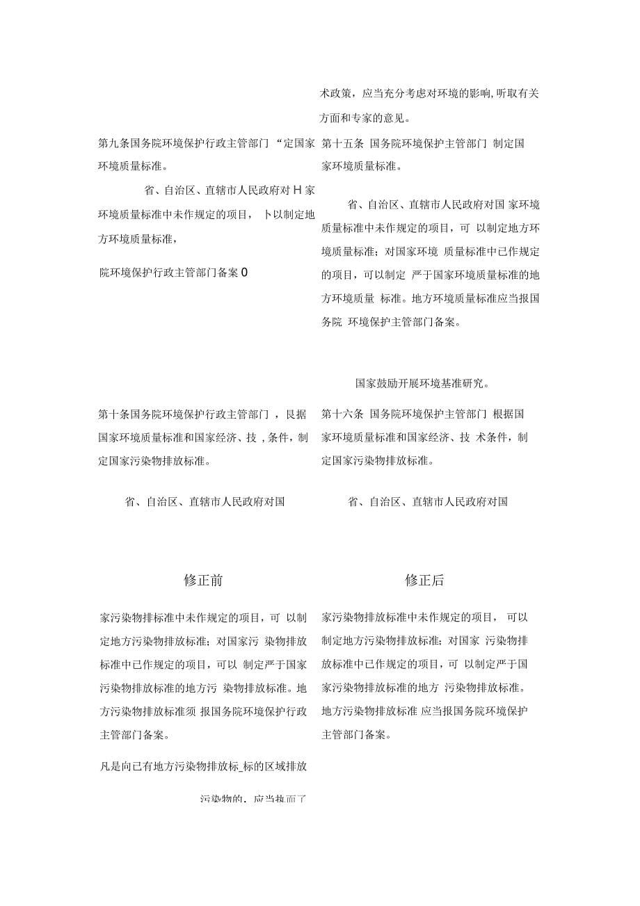 环境保护法新旧对照表(31页)_第5页