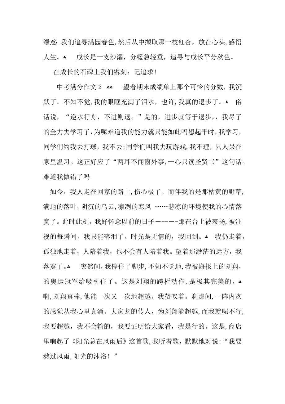 中考满分作文集锦15篇_第2页