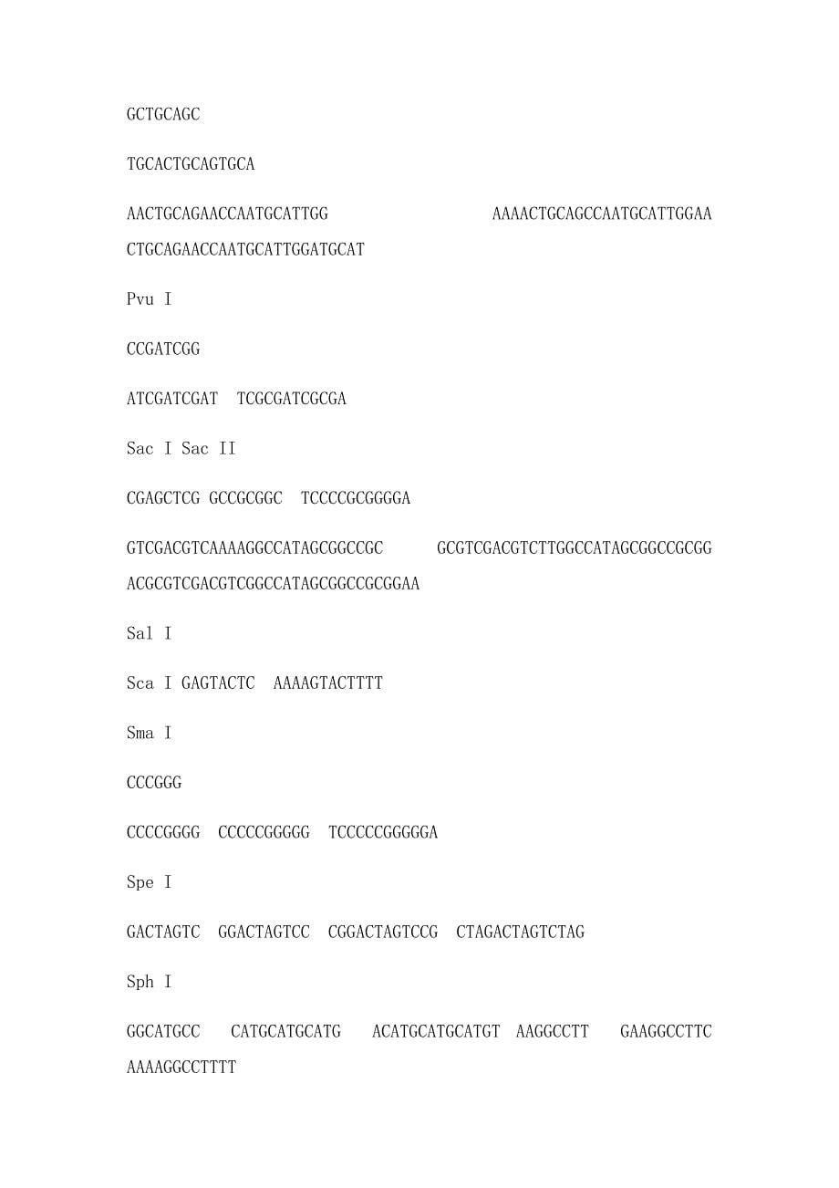 PCR设计引物时酶切位点的保护碱基表_第5页
