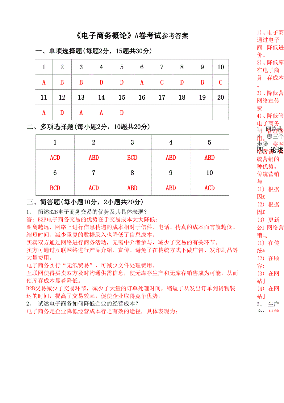 电子商务概论试题及答案A卷_第4页