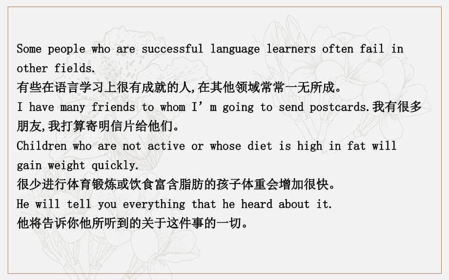 版导与练一轮译林英语课件：第二部分　语法专题 十一、定语从句_第5页