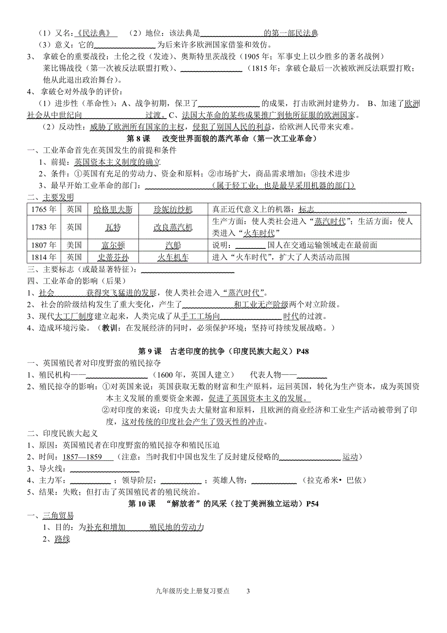 九年级期中复习提纲_第3页