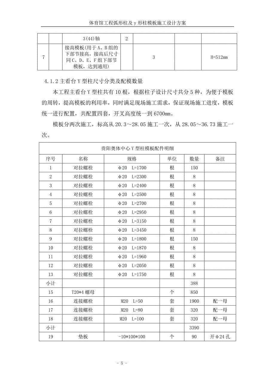 体育馆工程弧形柱及y形柱模板施工设计方案书—-毕业论文设计_第5页