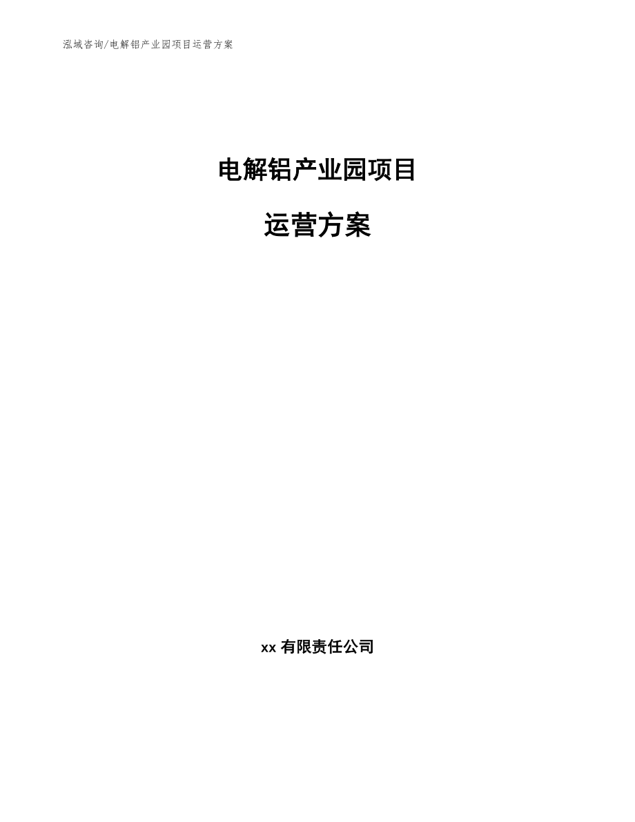 电解铝产业园项目运营方案【参考范文】_第1页