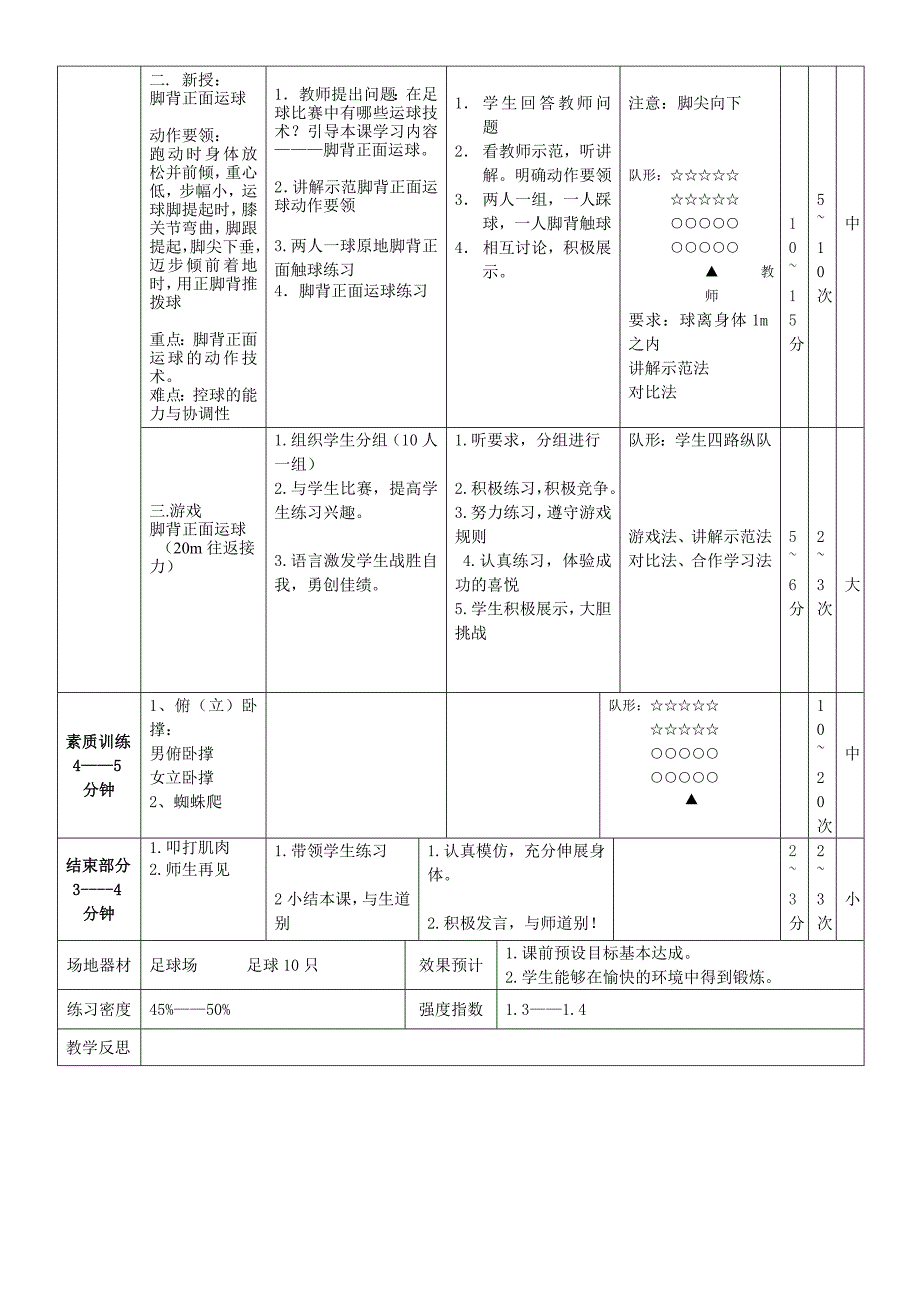 足球脚背正面运球教案_第2页