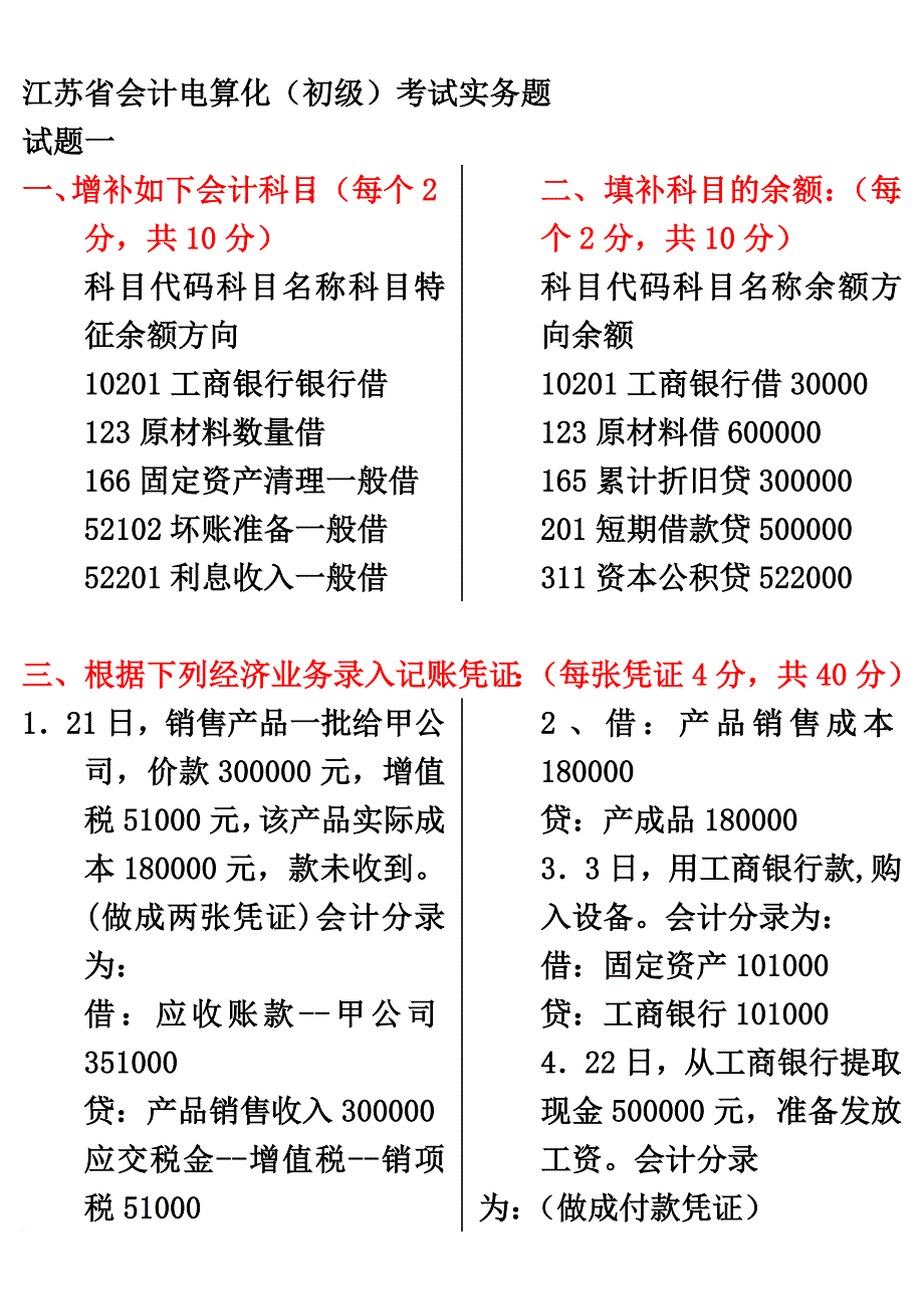 2011江苏省会计电算化模拟系统-十套-实务题.doc_第2页