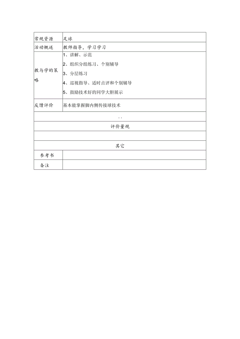 足球脚内侧传接球教学 教学设计_第4页