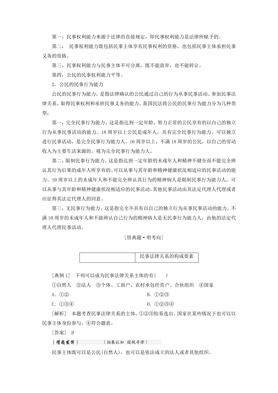 2022年高中政治 专题二 民事权利和义务 第一框 认真对待权力和义务教学案 新人教版选修5_第4页