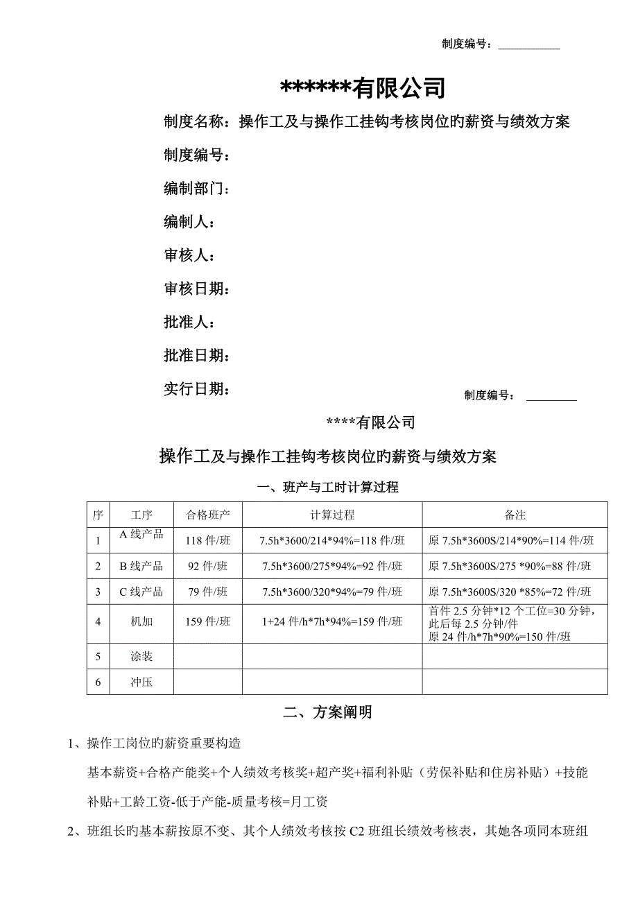 一线及班组长考核专题方案_第1页