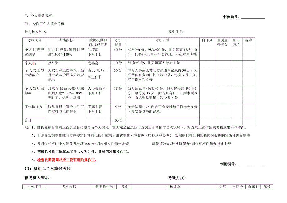 一线及班组长考核专题方案_第4页