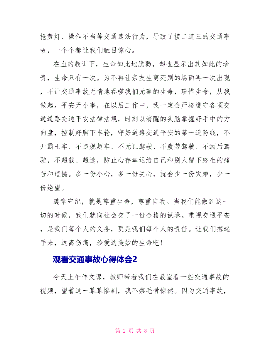 观看交通事故心得体会600字_第2页