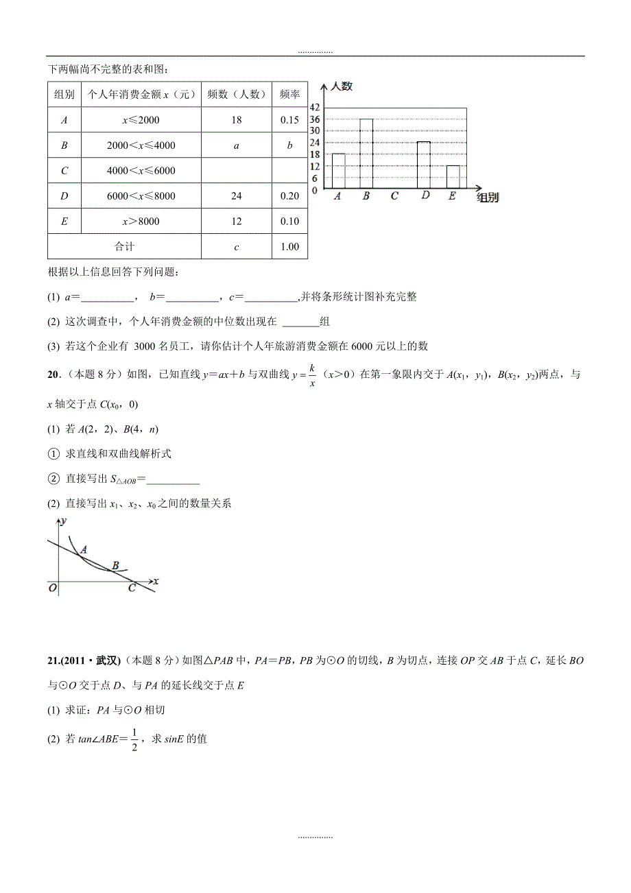 最新湖北省武汉市重点中学最新中考模拟数学试卷及答案_第3页