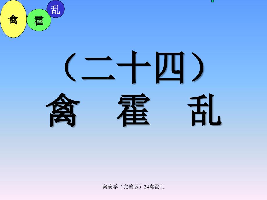 禽病学完整版24禽霍乱课件_第1页