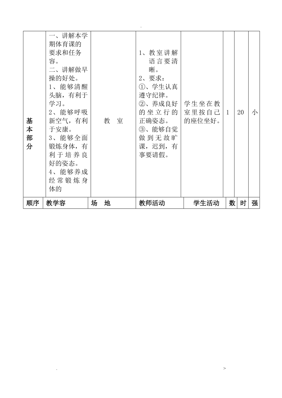 小学二年级上册体育全套的教案_第4页