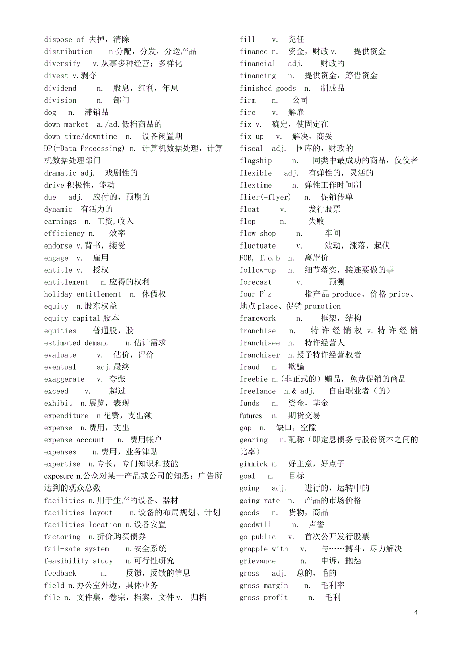 商务英语词汇BEC词汇打印版_第4页