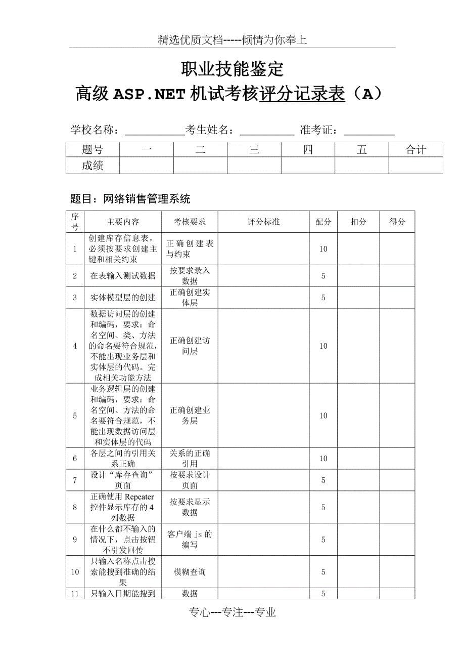 职业技能鉴定之库存管理系统_第5页