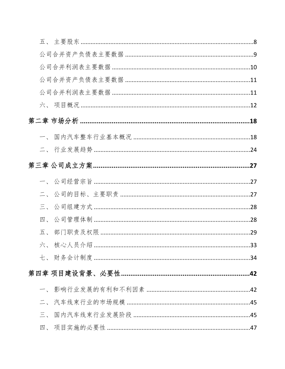 宁德关于成立汽车线束公司可行性报告(DOC 82页)_第3页