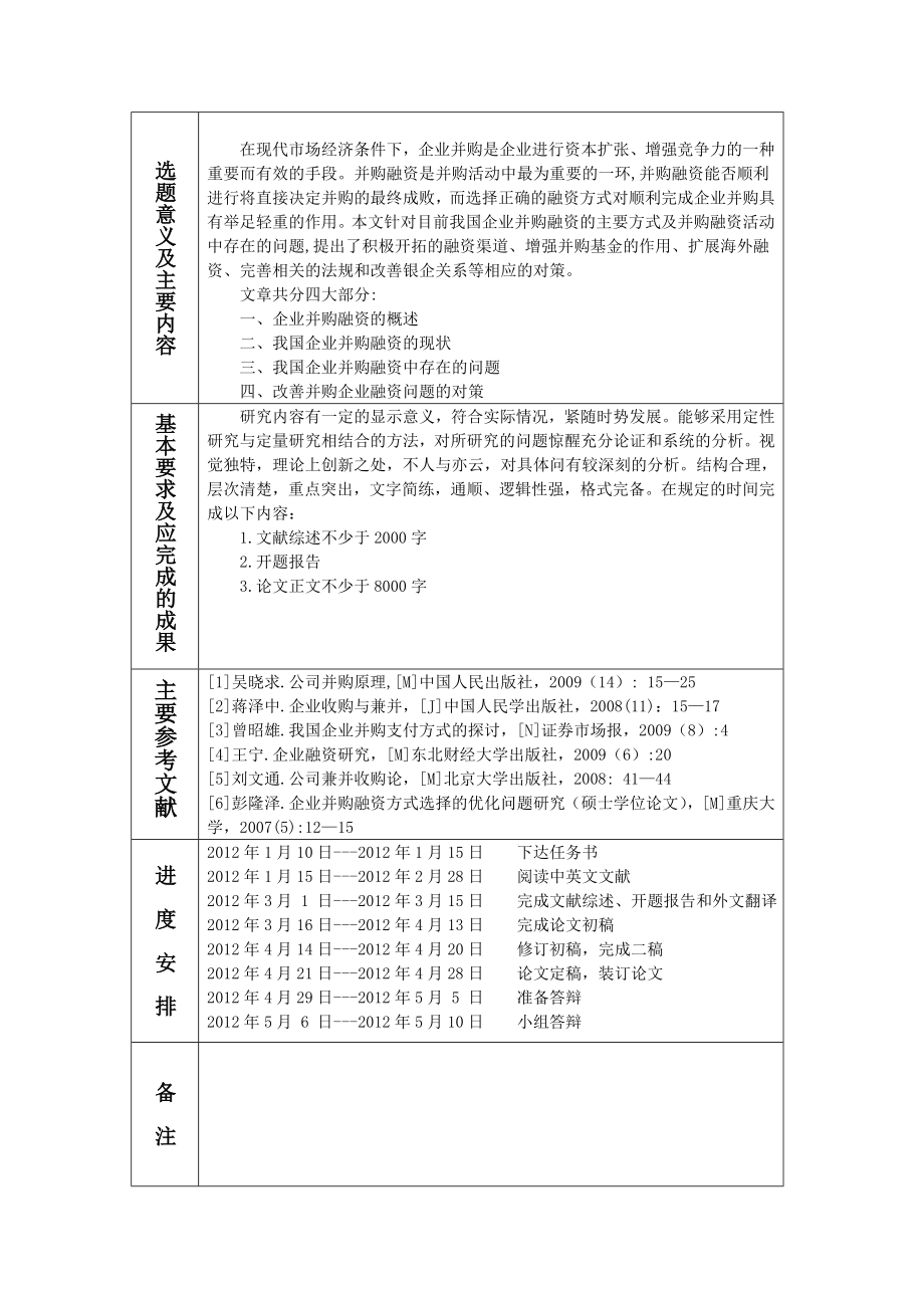 我国企业并购融资问题的探讨本科毕业论文_第5页