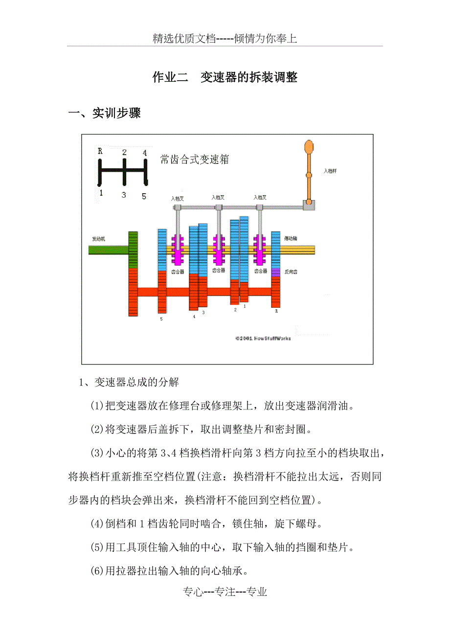 汽车底盘简单故障诊断与维修作业指导书_第5页