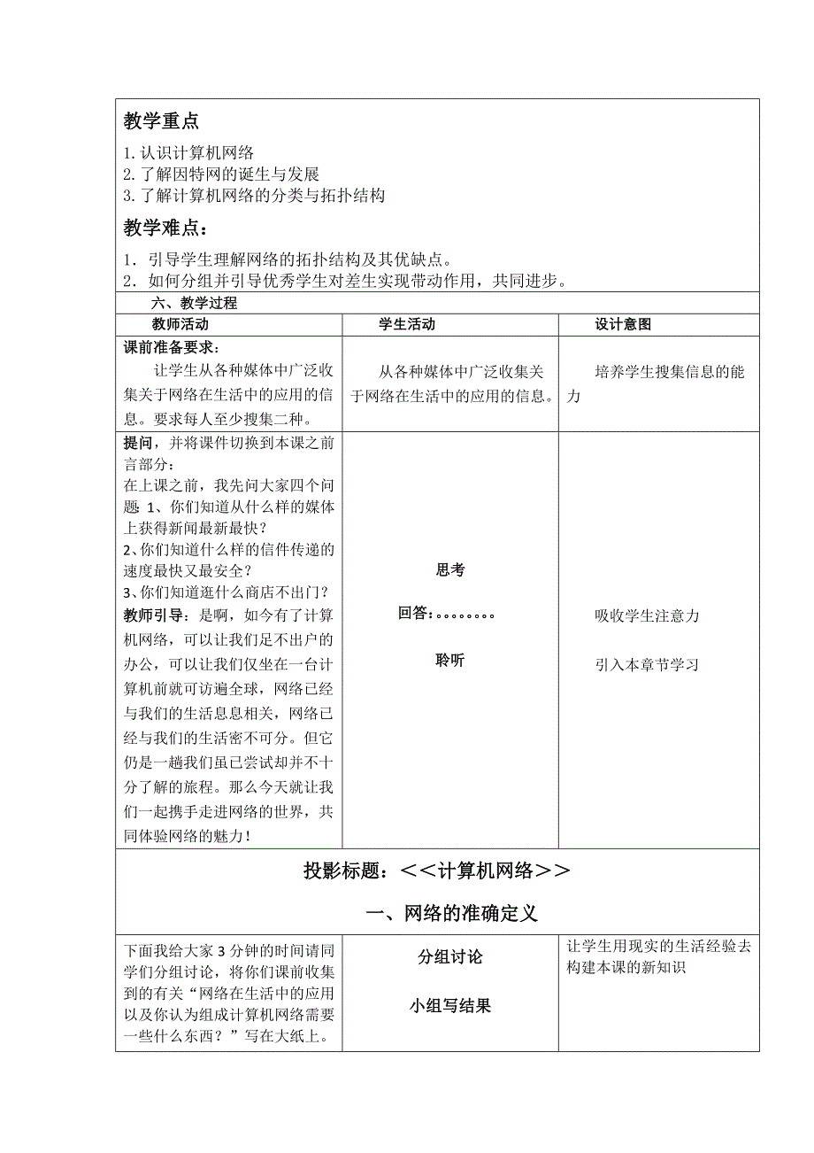 2014高中学科计算机网络基础教学设计模版_第3页